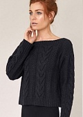 Пуловер с косами спицами описание