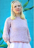Пуловер из альпака с пайетками, связанный спицами одной деталью