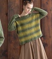 Пуловер с полосками контрастного цвета