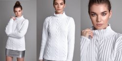 Женский свитер с косами спицами коллекция 2018