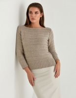 Женский пуловер связанный спицами
