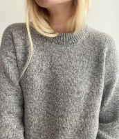 Меланжевый пуловер с японским плечом