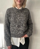 Стильный меланжевый пуловер спицами
