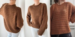 Модный пуловер оверсайз спицами