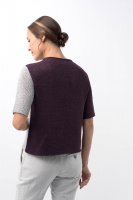 Двухцветный пуловер спицами женский