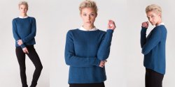 Модный пуловер женский вязаный спицами модель 2018 года