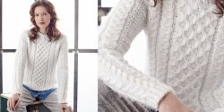 Модная модель белого свитера 2016 года
