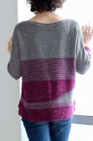 Вязание пуловера с V вырезом горловины и полосами от дизайнера Carol Feller