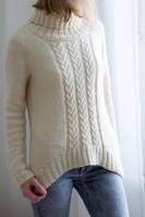 Женский свитер спицами регланом сверху