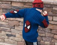 Вязание для мальчика кардигана Человек-паук