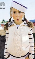 Детский пуловер с резинкой косой