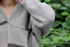 Пуловер модульным вязанием