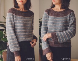 Пуловер с двумя вариантами завершения рукавов