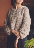 Ажурный пуловер из альпака спицами