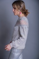 Пуловер из мохера спицами