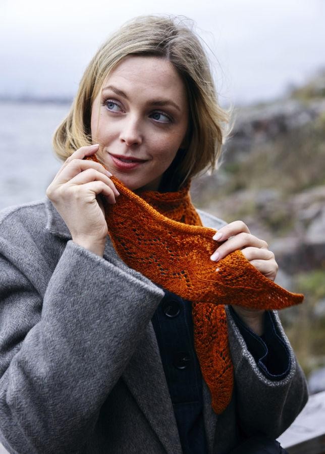 Ажурный шарфик спицами