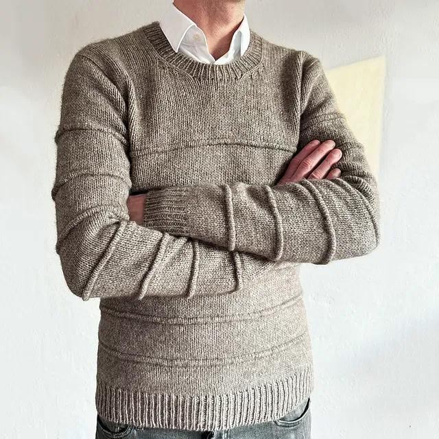 Вязаный спицами мужской пуловер Tuck Sweater Man