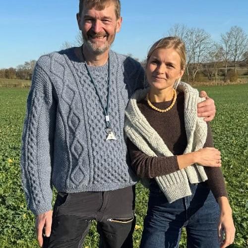 Вязаный спицами мужской пуловер с аранами Dagmar Sweater Man