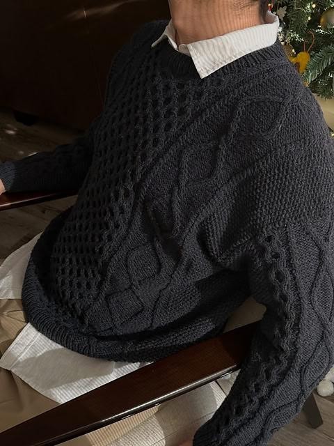 Мужской пуловер спицами