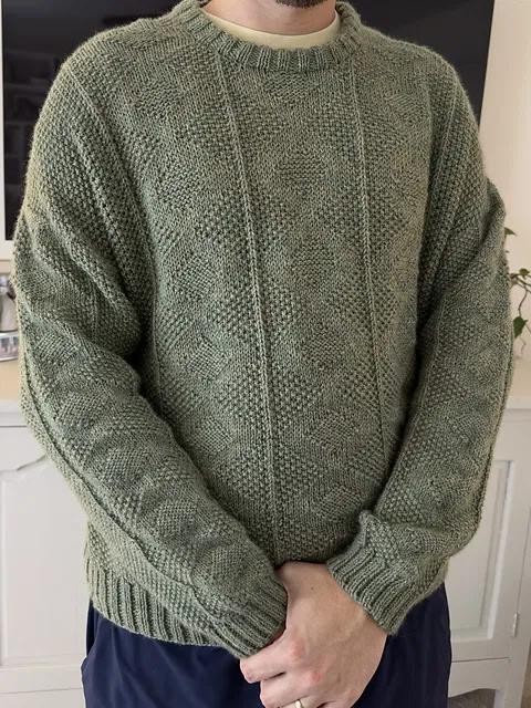 Мужской пуловер спицами