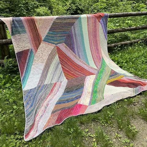 Модульный плед спицами