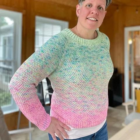 Мужской пуловер реглан спицами