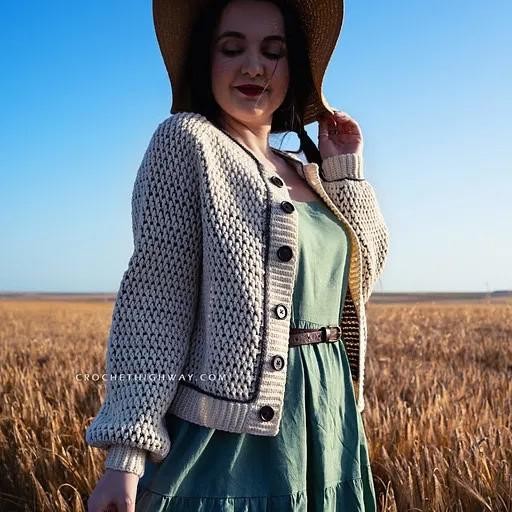 Вязаный крючком двухсторонний кардиган Capricorn Cardi