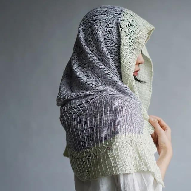 Квадратная шаль спицами