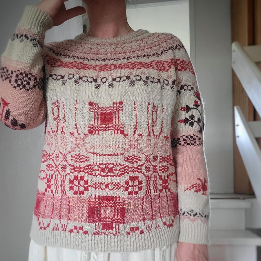 Вязаный спицами жаккардовый пуловер сверху Sucker Punch