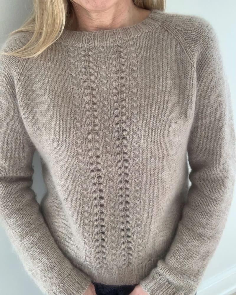 Женский пуловер реглан спицами