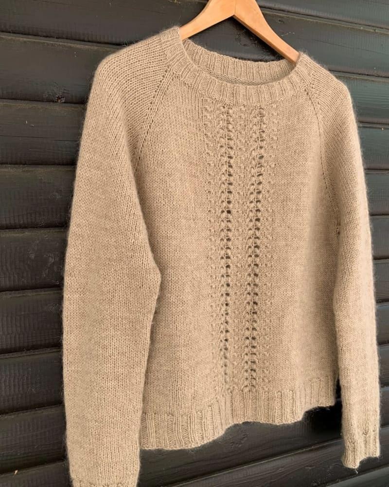 Женский пуловер реглан спицами