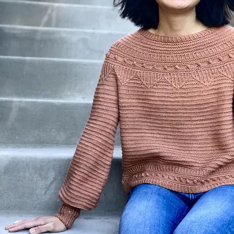 Текстурный пуловер с круглой кокеткой Larinda Yoke Sweater