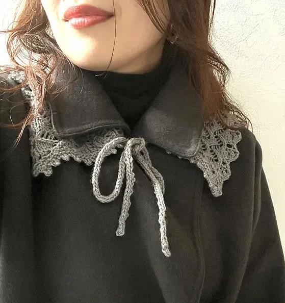 Вязаный воротничок спицами