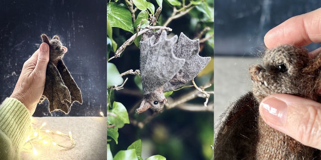 Вязаная спицами летучая мышь Bat