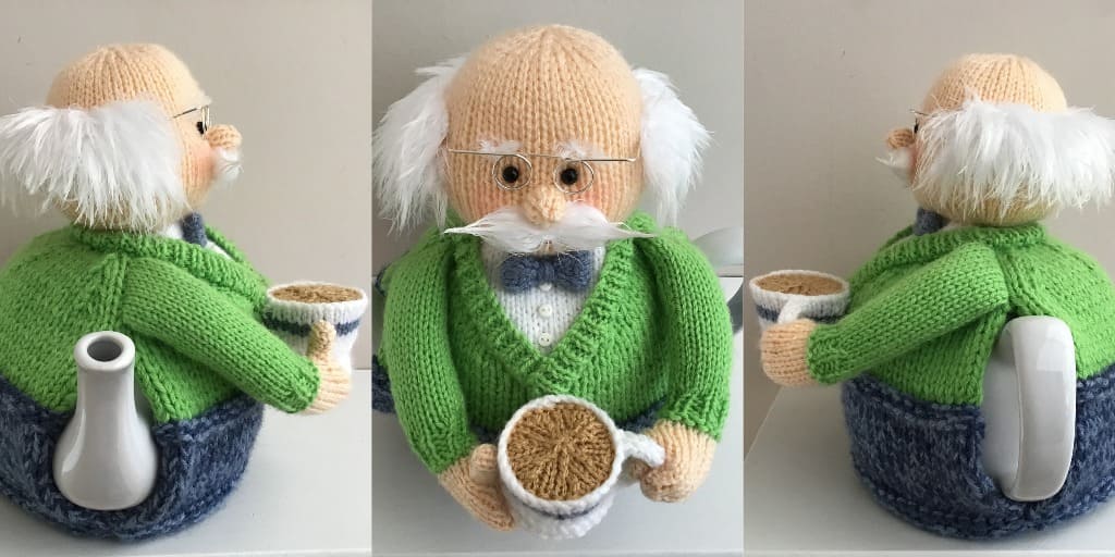Описание вязания спицами грелки Дедушки на чайник.