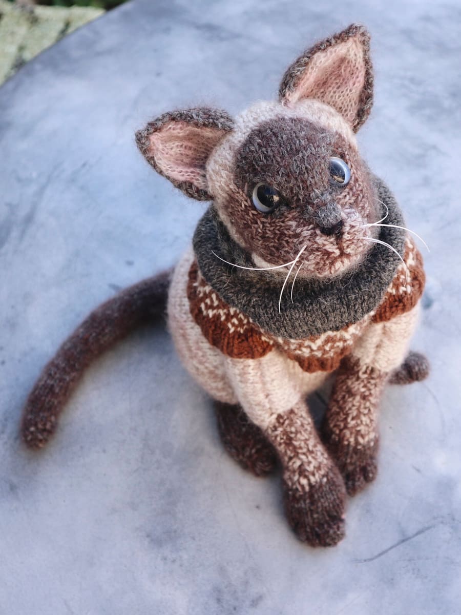 Сиамская кошка спицами
