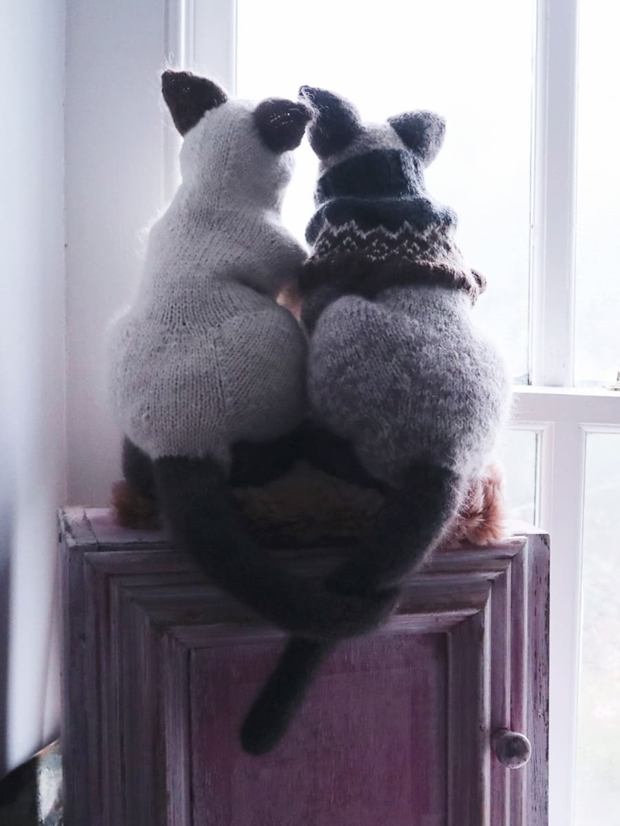 Сиамская кошка спицами