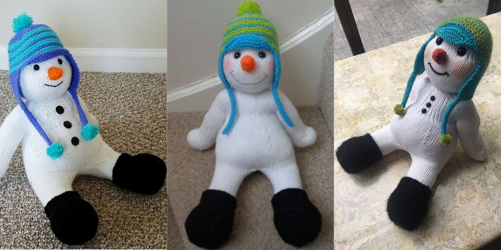 Вязаный спицами снеговик Snowman