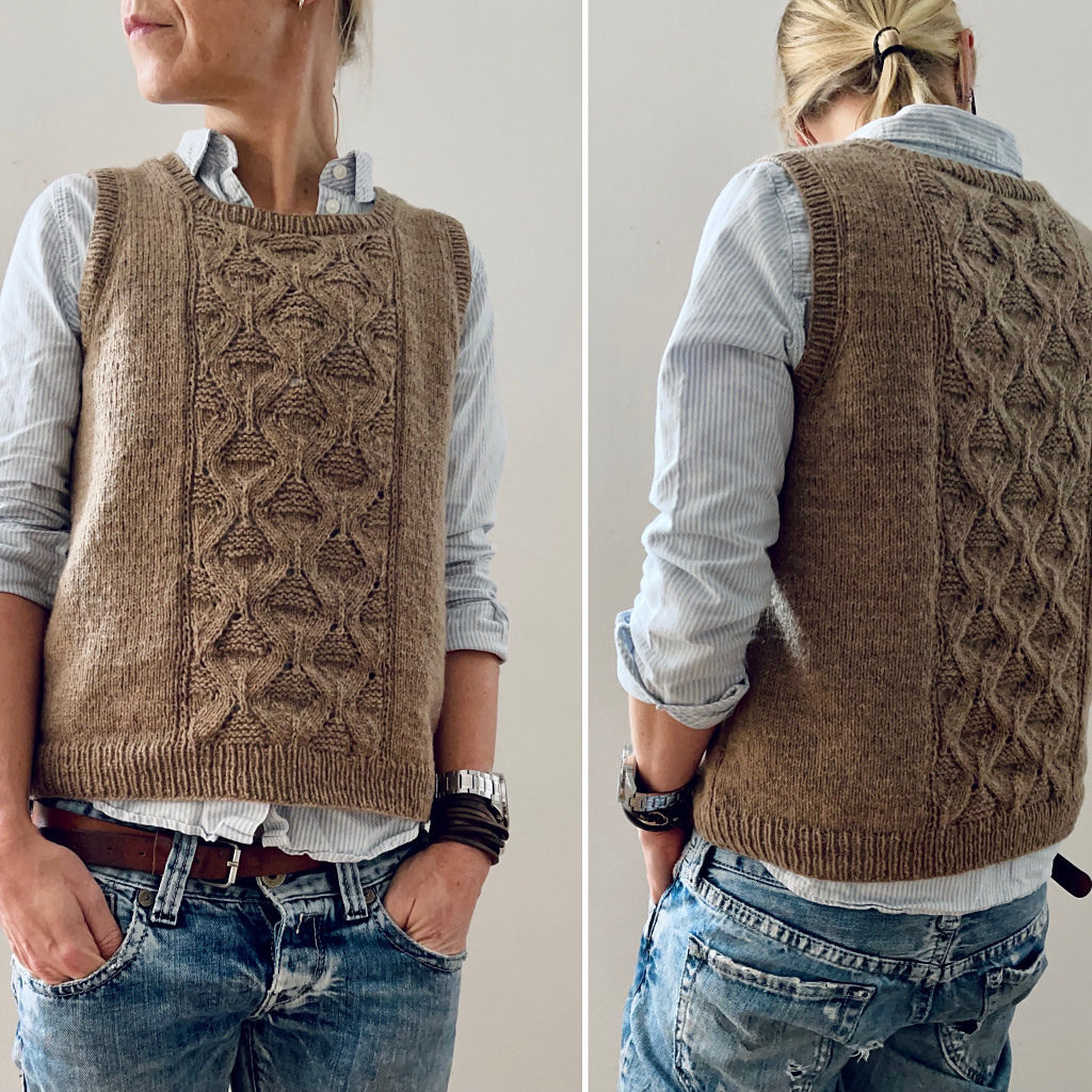 Вязание безрукавки сверху