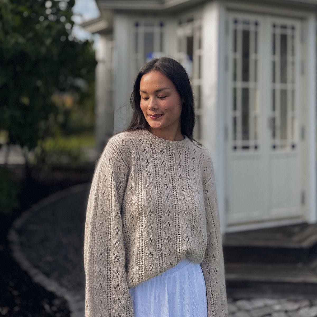 Ажурная блуза оверсайз вязаная спицами сверху Marielle Blouse