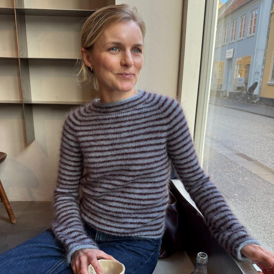 Полосатая блуза из мохера вязаная спицами сверху Frankie Blouse