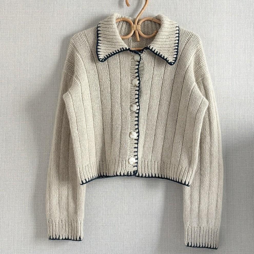 Жакет с японским плечом спицами