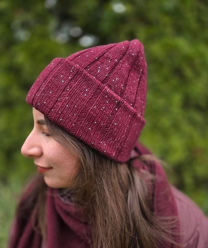 Кашемировая шапка спицами