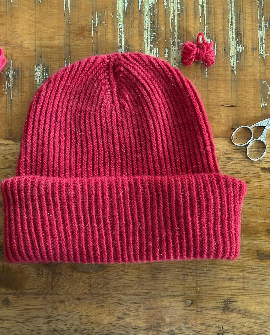 Кашемировая шапка спицами