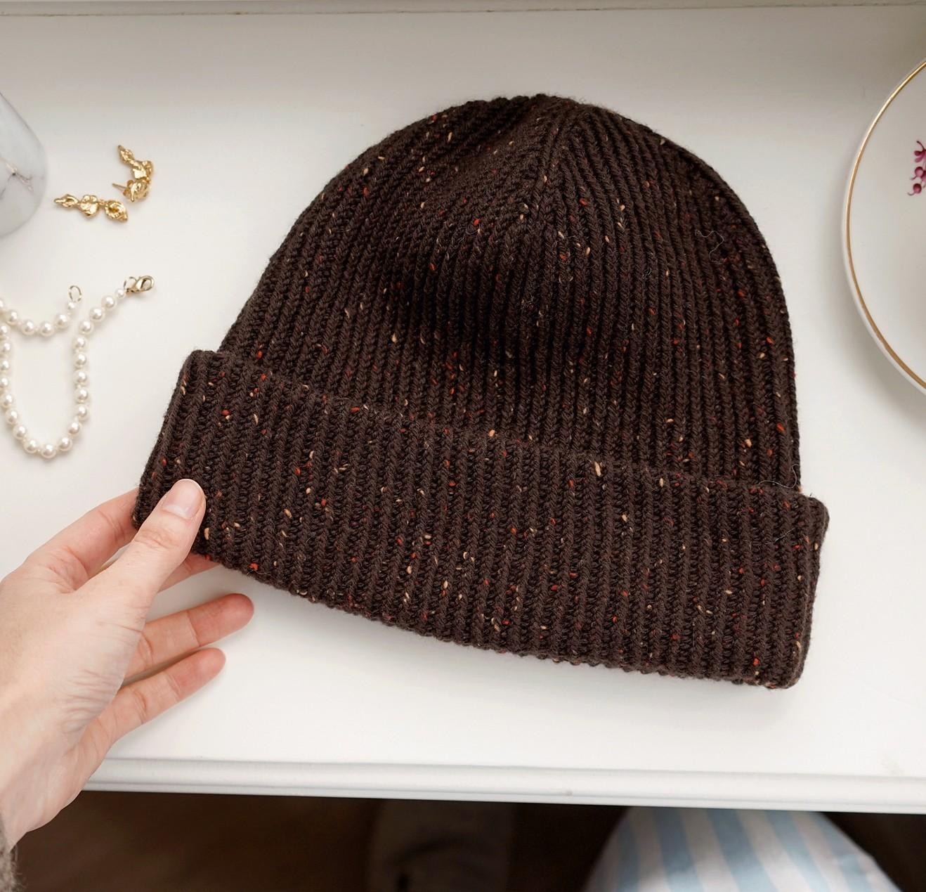 Кашемировая шапка спицами