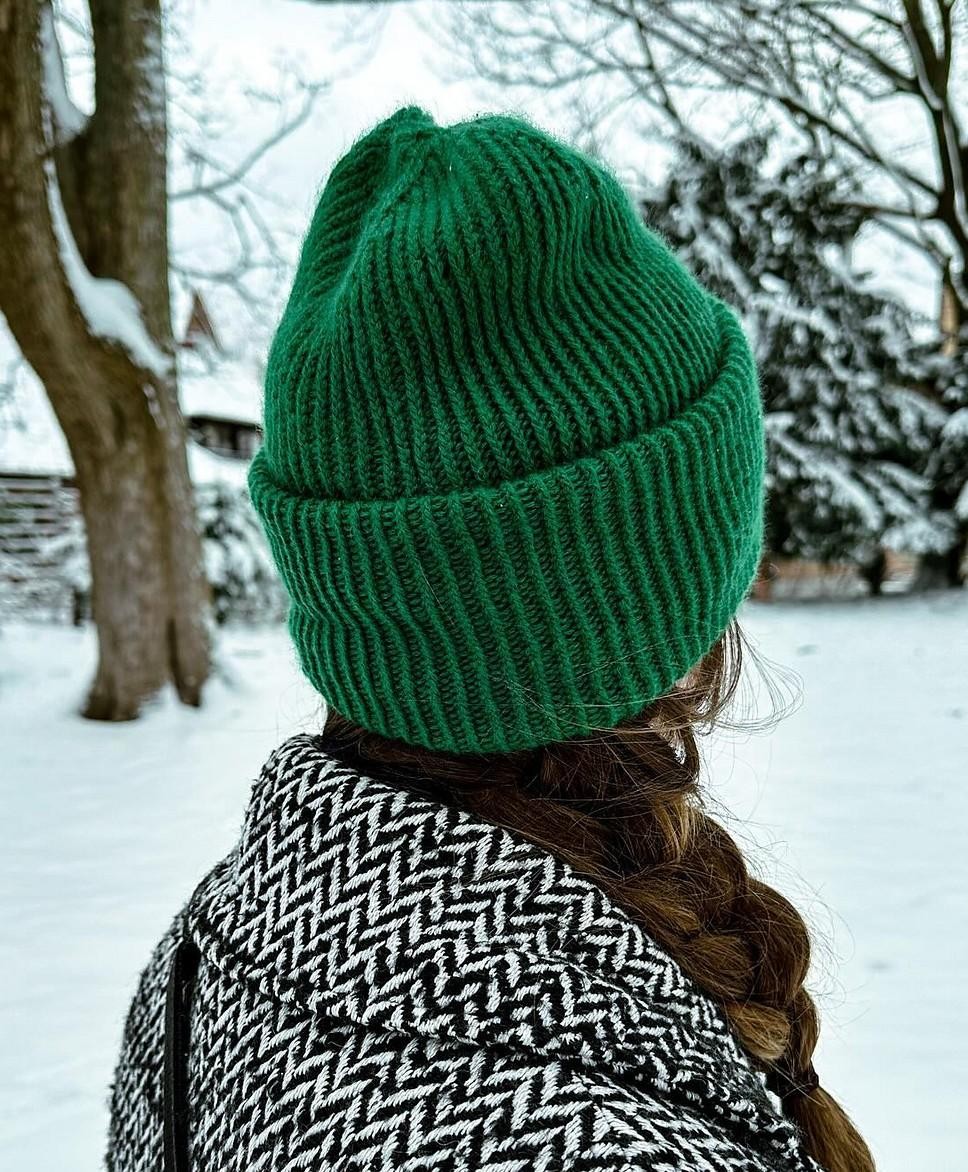 Кашемировая шапка спицами