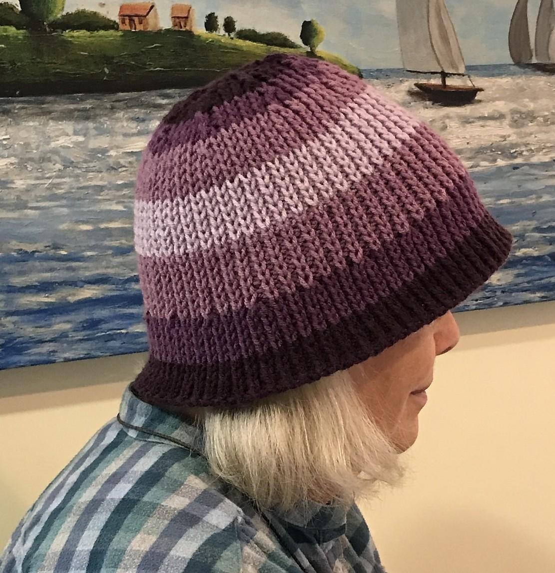 Модная шляпка-клош спицами