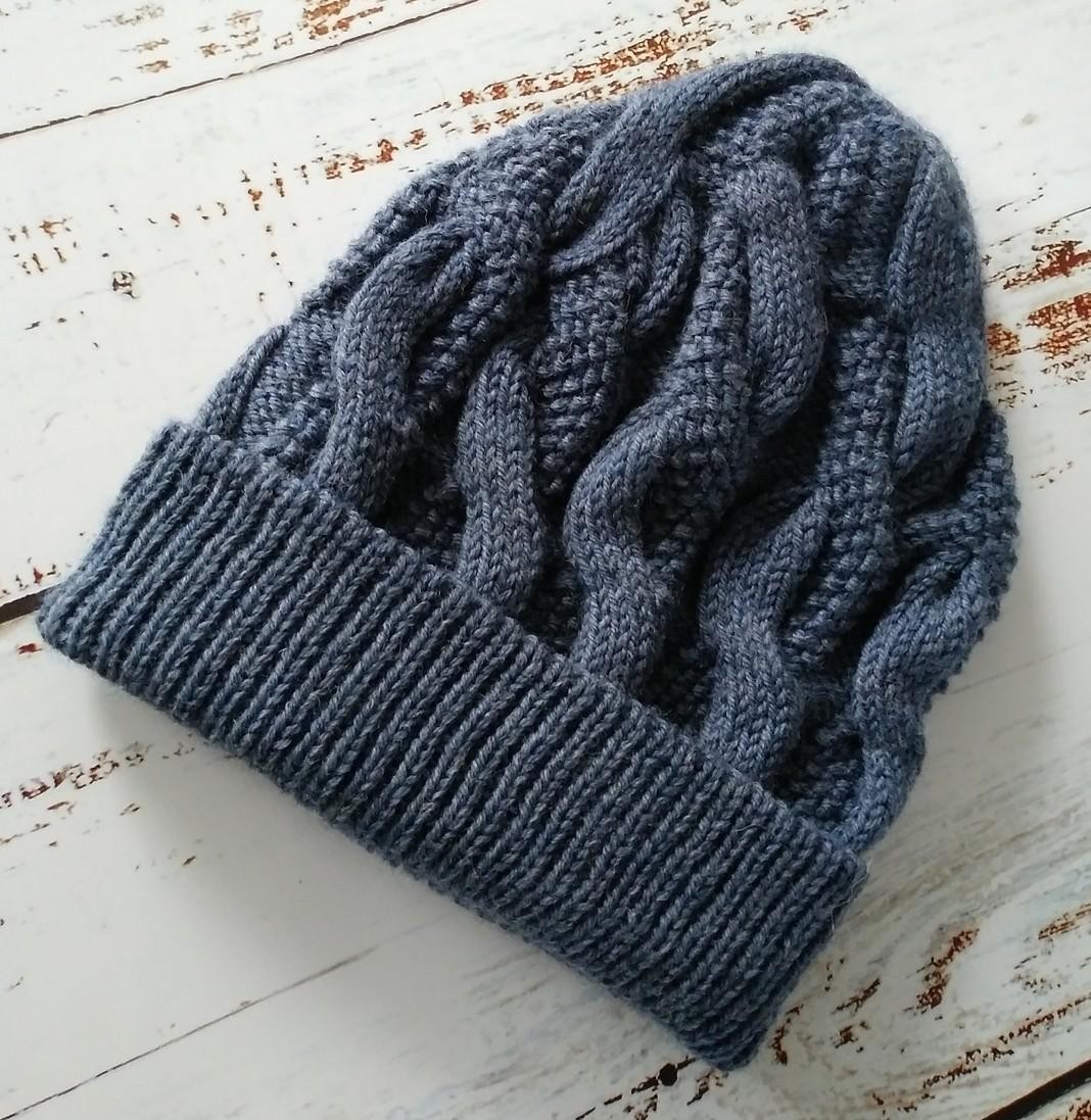 Красивая шапка спицами