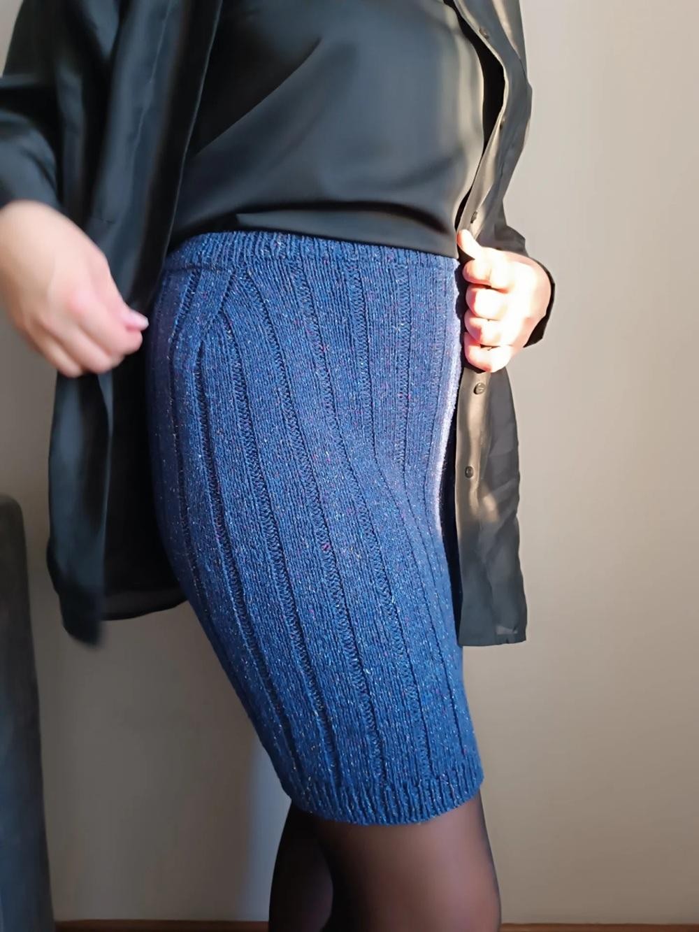 Юбка спицами