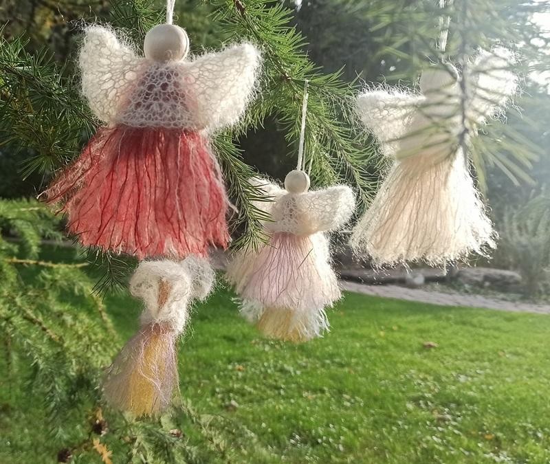 Новогодние украшения спицами